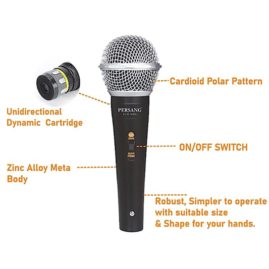 RM-580 Professional Vocal Wired Microphone | Mic With On And Off Switch | Xlr Dynamic Mic Persang Karaoke
