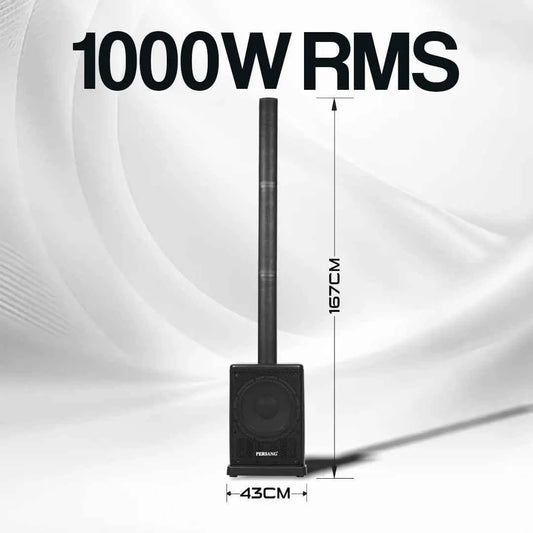 PERSANG Astra 12 1000W RMS, Portable Line Array Speaker 180 Degree Coverage, Large 30.48CM Woofers, TWS Functions, Portable Detachable Bars, Multi-Connectivity Bluetooth, SD Card, USB slot Persang Karaoke