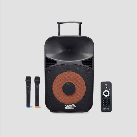 OCTANE-9 (15) In Built Karaoke Trolley Speaker | Two wireless microphones | 4000+ Inbuilt songs Persang Karaoke