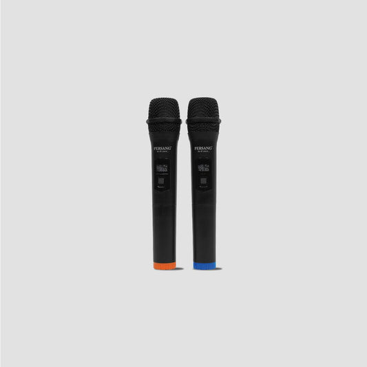 PERSANG Two UHF Wireless Microphone with Upto 7 Hours Playtime - Auto Connect Recharageable 100ft Rage Receiver, 1/4 Audio Connector Jack, Light Weight Mic for Karaoke, Sound Mixer, PA & Car Audio Persang Karaoke
