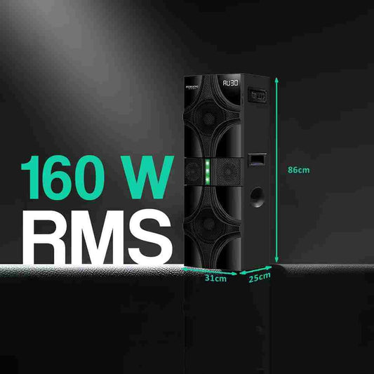 PERSANG Sound Tower 160RMS Dual 20.8cm Woofer with Wooden Body, Bluetooth, SD Card Slot & USB Connectivity Option Party Speaker Persang Karaoke