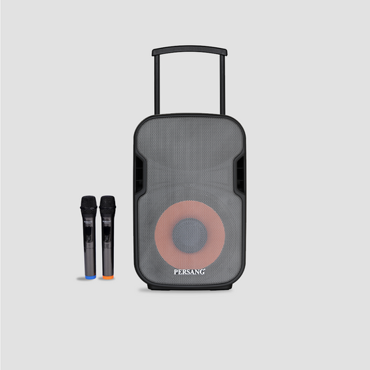 Persang Octane-9 (12) 30.48 cms Singing Trolley Speaker with Recording | Upto 4 Hours Playback Time, 2 Karaoke MIC| CM Woofers | Bluetooth, SD, TFT & USB Persang Karaoke