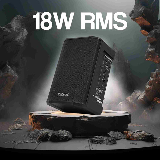 PERSANG Soundbox 2.0 Portable Bluetooth Speaker with UHF Wireless Microphone (Black) | 13.97 cm Woofers | Upto 3 Hrs Playback Time | Deep Bass Speaker | 6 EQ Modes | 18 W RMS/180 PMPO | Bluetooth Party Speaker Persang Karaoke