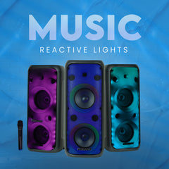 PERSANG Onyx 8 Tower Speaker | 400 watts peak power with (20.32 cm) Dual Woofers | Mono Bluetooth Speaker |Upto 4 Hours Play Time with Type C Charging,Multi-Connectivity Party Truly Wireless Speakers