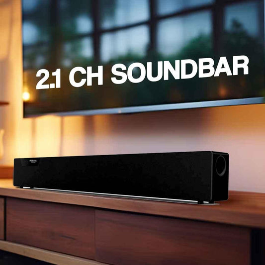 PERSANG Amigo Soundbar 140 Watts RMS | 2.1 CH Wooden Soundbar with in-Built Sub Woofer | Bluetooth 4.0 | Wall Mountable | Fully Function Remote Control | Component and Optical Input | AUX and CO Axial