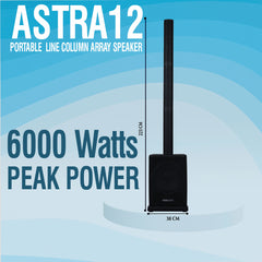 PERSANG Astra 12 6000 watts peak Power , Portable Line Array Speaker 180 Degree Coverage, Large 30.48CM Woofers, TWS Functions, Portable Detachable Bars, Multi-Connectivity Bluetooth, SD Card, USB slot