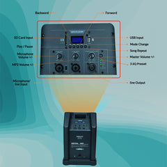 PERSANG Astra 12 6000 watts peak Power , Portable Line Array Speaker 180 Degree Coverage, Large 30.48CM Woofers, TWS Functions, Portable Detachable Bars, Multi-Connectivity Bluetooth, SD Card, USB slot