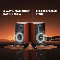 PERSANG BMB 150+150W RMS Dynamic Stereo Speakers with 1 Dynamic Mic, Paper Cone 20CM Wooden Woofers, 3 Equalizer Bands, 8 ohms, Multi-Connectivity Home Theater Compatible with LED/LCD TVs