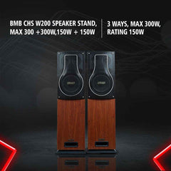 BMB 150+150W RMS Premium Package 150+150W RMS Dynamic Stereo Speakers with 2 Dynamic Mic, Paper Cone 20CM Wooden Woofers, 3 Equalizer Bands, 8 ohms, Multi-Connectivity Home Theater Compatible with LED/LCD TVs