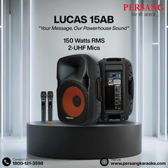 PERSANG Lucas 150W RMS PA Speaker with Bass 38.1CM Woofer, Vocal Recording, with Multi-Connectivity Bluetooth, SD Card,USB | Support Computer, LED TV, Mobile, Laptop