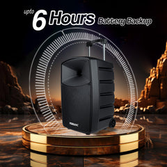PERSANG Octane 9 Premium Singing Trolley Speaker (10) 25.4 CMS | 2X UHF Wireless Mic | Upto 6 Hours Playtime | 800 Watts peak,  Bluetooth, Aux, USB, SD Card | 1 Year Warranty