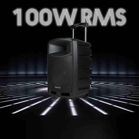 PERSANG Octane 9 (15) 38.10 cms Premium Trolley Speaker | 2X UHF Wireless Mic | Upto 7 Hours Playtime | 100 Watts RMS/1000 PMPO, 38.1 cm Driver, Bluetooth, Aux, USB, SD Card & FM | 1 Year Warranty