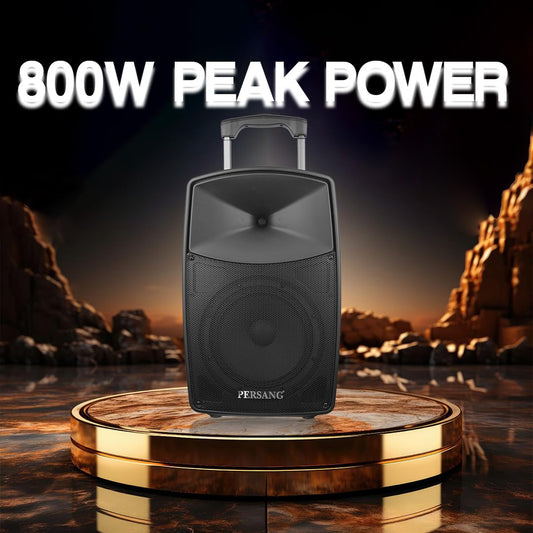 PERSANG Octane 9 Premium Singing Trolley Speaker (10) 25.4 CMS | 2X UHF Wireless Mic | Upto 6 Hours Playtime | 800 Watts peak,  Bluetooth, Aux, USB, SD Card | 1 Year Warranty