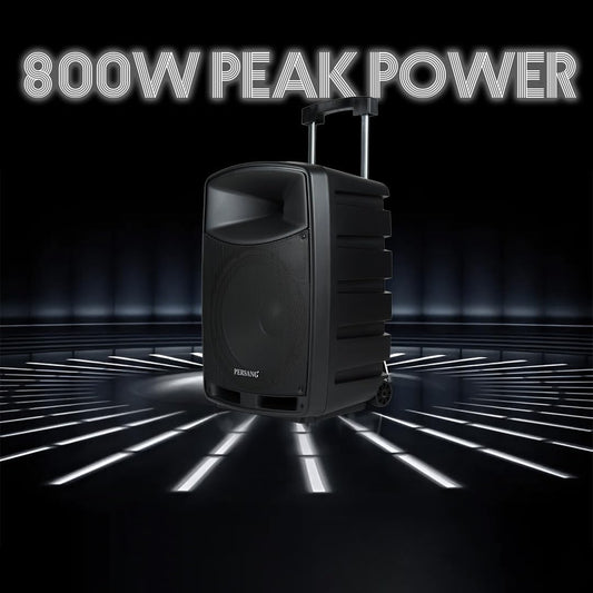 PERSANG Octane 9 Premium Singing Trolley Speaker (15) 38.10 cms | 2X UHF Wireless Mic | Upto 6 Hours Playtime | 800W peak, 38.1 cm Driver, Bluetooth, Aux, USB, SD Card & FM | 1 Year Warranty