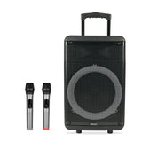 PERSANG Melody Mix 12 Inch Trolley Speaker | Two Wireless Microphone | 320W Peak Power | LED Lights | TWS, USB, Bluetooth | Upto 4 Hrs Battery | Recording & Mic Controls