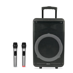 PERSANG Melody Mix 12 Inch Trolley Speaker | Two Wireless Microphone | 320W Peak Power | LED Lights | TWS, USB, Bluetooth | Upto 4 Hrs Battery | Recording & Mic Controls