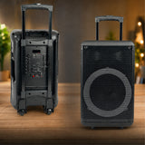 PERSANG Melody Mix 12 Inch Trolley Speaker | Two Wireless Microphone | 320W Peak Power | LED Lights | TWS, USB, Bluetooth | Upto 4 Hrs Battery | Recording & Mic Controls