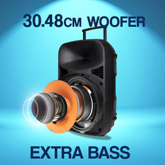 Persang Octane 9 V1 (15) 38.1 Singing Trolley Bluetooth Speaker with 2X UHF Mic & Remote, 400 watts peak power, Upto 4 Hrs Playtime,FM,Bluetooth, USB/SD Card/AUX | EQ Modes & Reactive RGB Lights