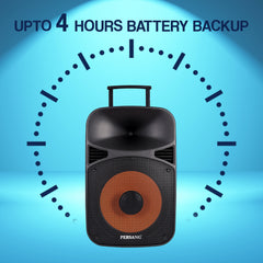 Persang Octane 9 V1 (15) 38.1 Singing Trolley Bluetooth Speaker with 2X UHF Mic & Remote, 400 watts peak power, Upto 4 Hrs Playtime,FM,Bluetooth, USB/SD Card/AUX | EQ Modes & Reactive RGB Lights