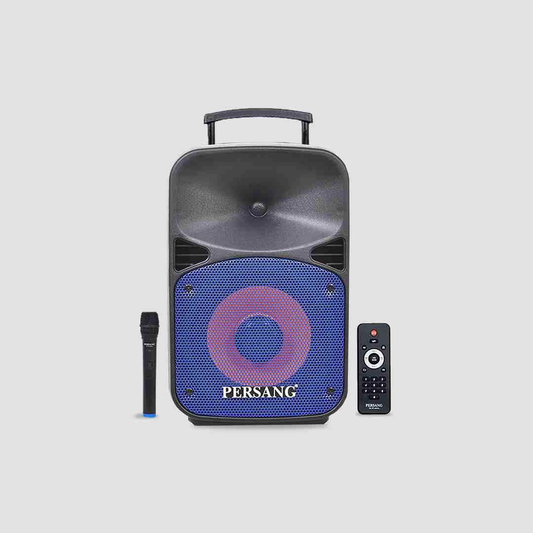 Persang Octane 9(8) Trolley Speaker 30 Watts RMS with UHF Wireless Mic, Upto 4 Hrs Playtime Supports Guitar | 20.32 CM Woofers with Remote Controls for Mic, AUX Connectivity | 1 Year Warranty