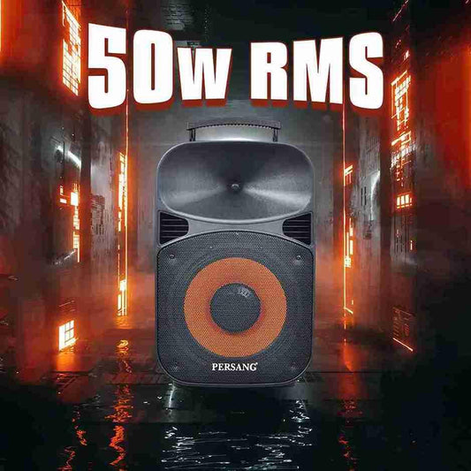 Persang Octane 9 (15) 38.1Trolley Bluetooth Speaker with 2X UHF Mic & Remote, 50 Watts RMS / 500 PMPO, Upto 4 Hrs Playtime,FM,Bluetooth, USB/SD Card/AUX | EQ Modes & Reactive RGB Lights