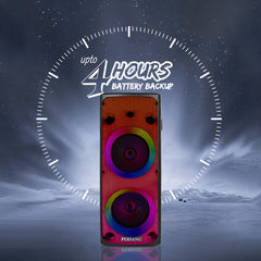 PERSANG Onyx 10 Tower Speaker | 60 Watts RMS / 600 PMPO Speakers with (25.4 cm) Dual Woofers | Mono Bluetooth Speaker | Upto 4 Hrs Playback Time with Type C Charging,Multi-Connectivity Party Speakers Persang Karaoke