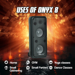 PERSANG Onyx 8 Tower Speaker | 50 Watt RMS/500 PMPO with (20.32 cm) Dual Woofers | Mono Bluetooth Speaker |Upto 4 Hours Play Time with Type C Charging,Multi-Connectivity Party Truly Wireless Speakers Persang Karaoke