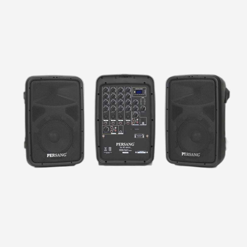 ConcertV2 200W Powered Active PA Speaker System with Two Wireless Microphone, PA Speaker System